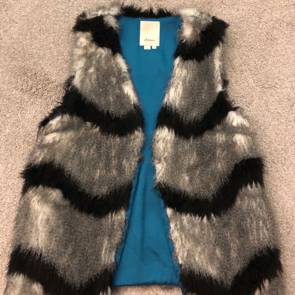 Anthropologie Elevenses Ostrich Fur Vest Small